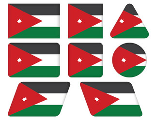 buttons with flag of jordan vector image