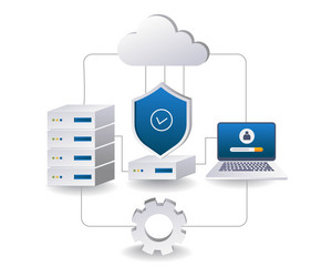 end point security data cloud server management vector image