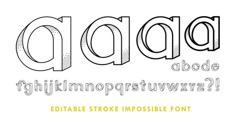 Impossible font has shadow texture contains vector