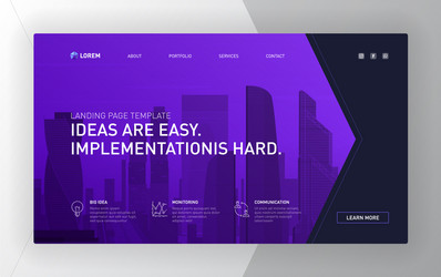 Landing page template for business vector