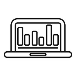 laptop displaying bar graph icon vector image