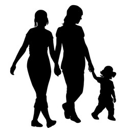 Lesbian Family Silhouette Vector Image