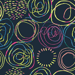 Seamless pattern with colorful hand drawn abstract vector