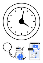 time management with ai assistance for digital vector image