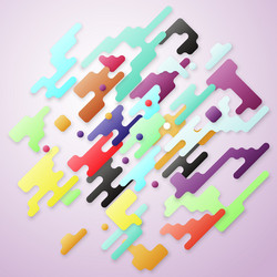 bright color lines and dots colorful minimalist vector image