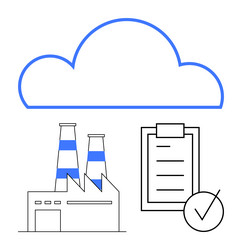 cloud integration with factory management vector image