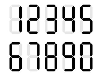 digital clock numbers set electronic figures vector image