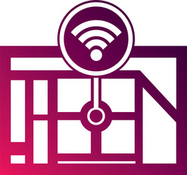 gps navigation map destination with wifi pointer vector image