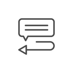 Reply message line icon vector