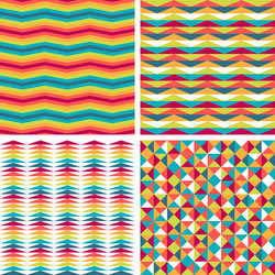 Retro Geometric Triangle Patterns vector image