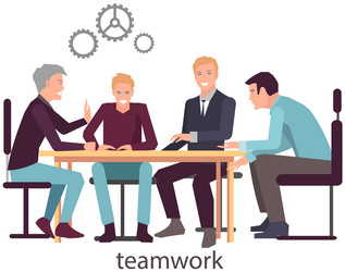 teamwork with planning creating new creative vector image