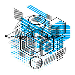 3d abstract isometric background layout of cubes vector image