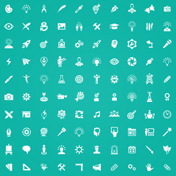 creative process 100 icons universal set for web vector image
