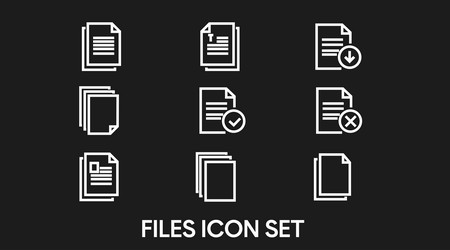 files or documents icon set vector image