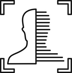 half face scan icon outline style vector