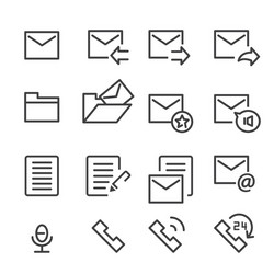 Mail and Call Icons - Line Style vector image