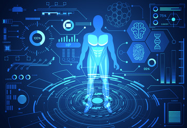 abstract technology science concept human data vector image
