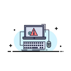 computer crash error failure system flat color vector