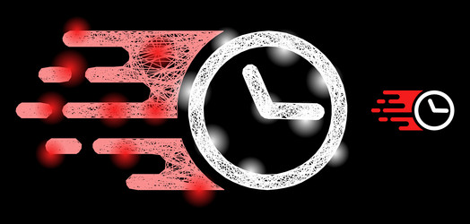 magic intersected mesh clock with light spots vector image