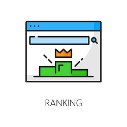 ranking web audit icon of website seo analysis vector image
