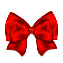 Realistic red bow isolated on white background vector