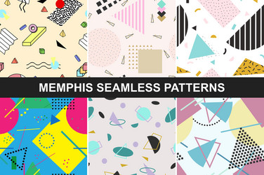 Retro Memphis Patterns vector image