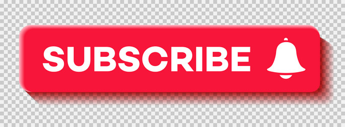 subscribe button 3d style red color vector image