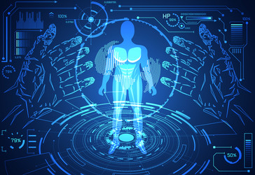 abstract technology science concept human data vector image