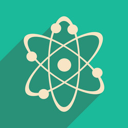 Flat with shadow icon and mobile application atoms vector