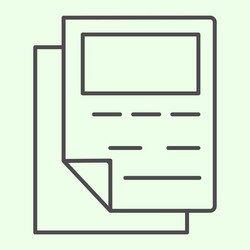 report thin line icon business documentation text vector image
