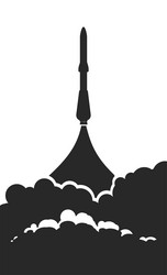 rocket launch to space background vector image