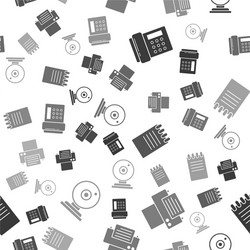 set telephone printer notebook and web camera vector image