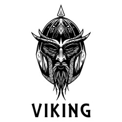 Viking head in vintage style Royalty Free Vector Image