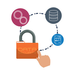 web hosting padlock design vector image