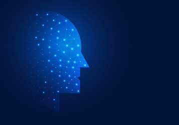 artificial intelligence is built into the robot vector image