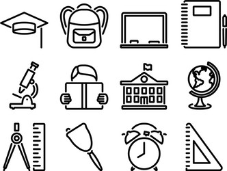 education icon set vector