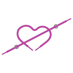 pink shoelace isolated on white background symbol