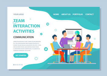 Team interaction activity people meeting website vector