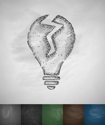 broken light bulb icon vector