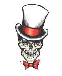 Cylinder Hat Skull Vector Image