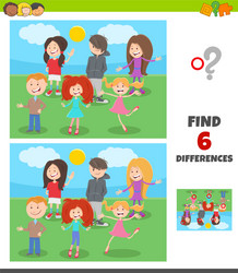 differences game with kids and teens characters vector image