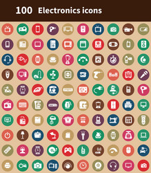 Electronics 100 icons universal set for web and ui vector