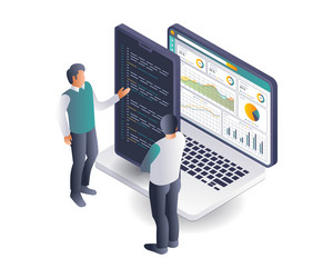 insights from programmer teams flat isometric vector image