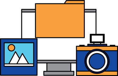 computer camera photo folder file vector image