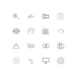 Creative process and design linear thin icons set vector