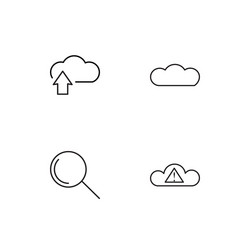 Cyber security linear icons set simple outline vector