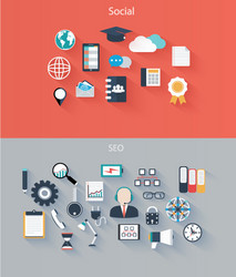 Flat Icons: Web & Mobile vector image