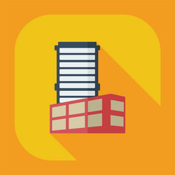 flat modern design with shadow icons building vector image