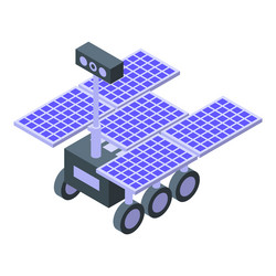 modern mars rover exploring surface using solar vector image