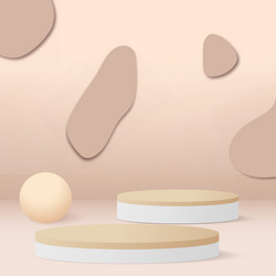 abstract background with cream color geometric 3d vector image